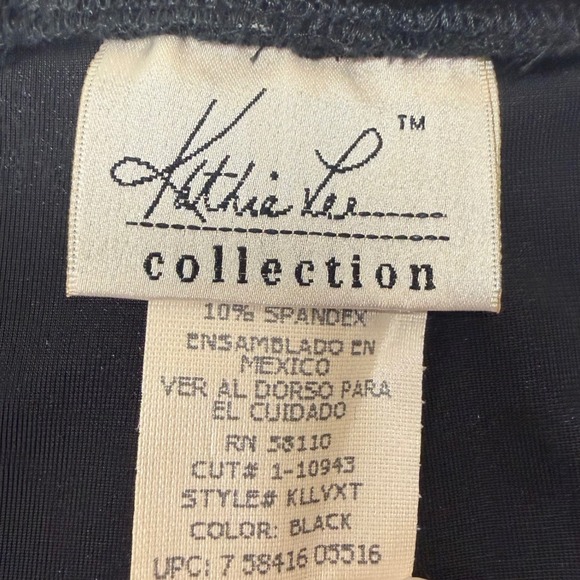 VTG Kathie Lee Collection Womens M Black Velvet Maxi Skirt Slit Chic Whimsygoth - Picture 5 of 9